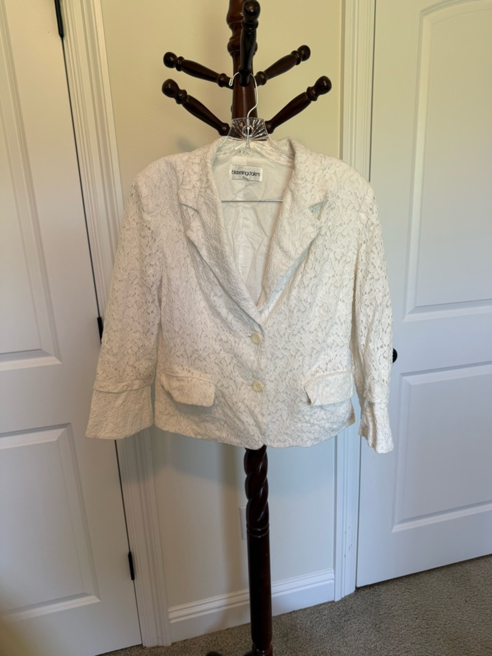 Bloomingdale’s  White Lace Blazer Jacket